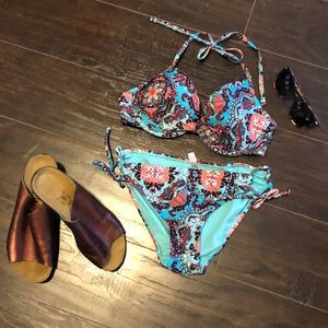 Aqua Colourful, push up bra bikini